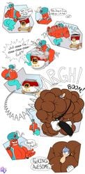 blush bobthetanuki bulge cuphead_(game) djimmi_the_great extrasizedbob genie hyper_muscles male male_only mammal muscle_growth muscles muscular pecs rat rodent turban werner_werman