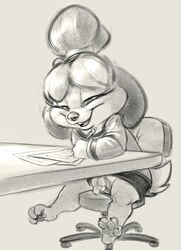 2018 3_toes animal_crossing animal_genitalia animal_pussy anthro barefoot bottomless canine canine canine_pussy carrot_(artist) chair clothed clothing female finger_fuck fingering grey_background greyscale hair half-closed_eyes hi_res hindpaw isabelle_(animal_crossing) mammal masturbation monochrome nintendo open_mouth pawpads paws penetration pussy shih_tzu simple_background sitting sketch smile solo teeth toe_curl toes unprofessional_behavior vaginal_masturbation vaginal_penetration vaginal_penetration video_games