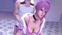 3d animated arisha_(vindictus) big_breasts bouncing_breasts bra breasts cleavage female from_behind laosduude large_breasts male sex sound straight video vindictus