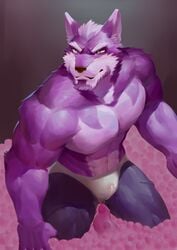 2018 abs anal anal_sex anthro biceps black_nose canine clothed clothing digital_media_(artwork) fur hi_res male male_only mammal muscular muscular_male pecs penetration simple_background tentacle topless wball wolf