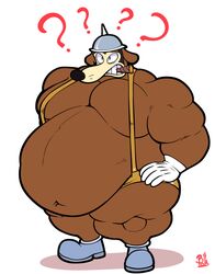 bobthetanuki chubby cuphead_(game) extrasizedbob male male_only mammal musclegut muscles muscular pecs rat rodent werner_werman