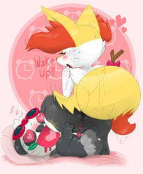 1boy 1girls 3_fingers anthro anus back big_ass big_ears black_fur blush braixen canine drooling erection eyelashes feet female fox fullfolka furry half-closed_eyes hand_on_ass heart heart-shaped_pupils interspecies looking_away male motion_lines nintendo nude on_back open_mouth pancham panda paws penis pink_background pokémon_(species) pokemon pokemon_(species) pokemon_xy pussy red_eyes ribbon saliva see-through sex size_difference squatting stick straight sunglasses sweat tail teeruuna thick_thighs thin_waist tongue video_games white_fur wide_hips