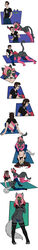 2015 anthro ass brown_hair cameltoe canine clothed clothing comic duo erection eyewear feline female gender_transformation glasses green_eyes hair happy human_to_anthro humanoid jeans legwear male mammal mtf_transformation nipples oral pants penis pubes pussy sequence shirt stockings straight tail tail_growth tongue tongue_out transformation underwear white_background wolf wrenzephyr2