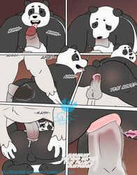 2018 anal anthro balls bear bunnybara cartoon_network cum duo english_text male mammal nipples oral overweight overweight_male panda panda_(wbb) penis ralph_(wbb) text we_bare_bears yaoi