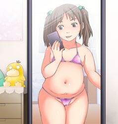 1girls blush cameltoe chubby female female_only panties pokemon pokemon_(species) psyduck souko_souji sweat tagme