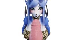 3d 3d_(artwork) 3d_model 3d_render big_breasts blank_background breasts clothing earrings eye_contact eyeshadow female fox furry game_cg green_eyes huge_cock jewelry krystal krystal_(dogzeela) looking_at_viewer pink_penis pov reach06 star_fox submissive_female