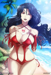 big_breasts bikini breasts cleavage female female_only fullmetal_alchemist koshio large_breasts looking_at_viewer lust_(fullmetal_alchemist) solo