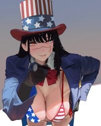 1girls american_flag_bikini chainsaw_man hintobento i_want_you pointing uncle_sam_(cosplay) yoru_(chainsaw_man)