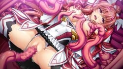 blush breast_sucking breasts breasts_out celestia_paladin censored covered_navel female game_cg inoino kouyoku_senki_exs-tia large_breasts large_variant_set layered_skirt leotard long_hair lying magical_girl mosaic_censoring nipple_stimulation nipple_tweak nipples non-web_source official_art open_mouth pink_hair purple_eyes pussy rape red_hair red_trim restrained rieszverne_suzette_paladill shiny_skin skirt solo spread_legs tentacle tentacle_pit tentacle_sex thighhighs torn_clothes torn_leotard vaginal_penetration variant_set white_thighhighs wide_spread_legs