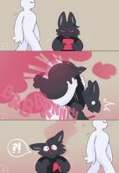 ambiguous_gender anal anthro black_body blush bodily_fluids carrying_another duo faceless_character fart fart_cloud fart_fetish farting_on_face hi_res humanoid kuro_(rofakuro) lagomorph leporid loud_fart male male/male mammal musk nintendo nintendo_3ds nintendo_ds_family oral overweight overweight_male pink_fart_cloud questionable_consent rabbit rimming rofakuro sex short_stack size_difference submissive submissive_male surprised sweat