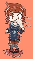 2d_(artwork) arezu_(pokemon) awayviant2 encasement pulling slime slimesuit trapped