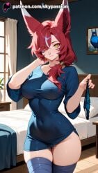 1girls 2025 ai_assisted ai_generated animal_ears anime artist_name bed bedroom big_breasts big_breasts big_breasts big_chest blush bow_panties breast breasts breasts breasts bust busty censored chest curtains desk explicit female hi_res high_quality high_resolution highres holding holding_clothes holding_panties holding_underwear indoors large_breasts league_of_legends league_of_legends:_wild_rift long_hair looking_at_viewer mosaic_censoring on_desk panties panties_removed patreon patreon_username plant potted_plant red_hair riot_games shirt skypassion smile solo stable_diffusion striped striped_panties table thick_thighs thighs underwear watermark window xayah
