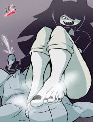 5_toes animal_humanoid anthro barefoot black_nails bodily_fluids breasts cat_humanoid colored_nails cum cum_on_hand duo feet felid felid_humanoid feline feline_humanoid female foot_fetish foot_focus foot_play footjob fundamental_paper_education genital_fluids genitals handjob hi_res humanoid humanoid_feet lesangd_tw male male/female mammal mammal_humanoid miss_circle miss_circle_(fundamental_paper_education) musk musk_clouds musky_feet nails penile penis plantigrade sex smelly smelly_feet soles solo steamy_feet stink_fumes sweat sweaty_feet toes