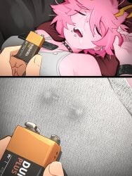 1girls female joke khyleri mina_ashido my_hero_academia nipple_piercing piercing sleeping solo