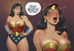 ahe_gao ai ai_generated breasts bustier dc dc_comics diana_prince drooling female justice_league large_breasts muscle_tone muscles phophopho superheroine tagme talking_to_viewer wonder_woman wonder_woman_(series)