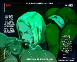 1boy 1boy1girl 1girls 2024 adoggoart anus artist_name artist_signature ass bending_over bent_over bimbo bimbo_lips blonde_hair blush bob_cut breasts camera camera_view cfnm clothed_female_nude_male commission covered_breasts dated dominant_male english english_dialogue faceless_male fat_male female gene_(gundam) gundam indoors large_ass large_breasts large_lips leopard_print leopard_print_panties lipstick looking_away male male/female military military_uniform mobile_suit_gundam nude nude_male nude_male_clothed_female offscreen_character offscreen_male pawg recording recording_video rimjob rimjob_face rimming rimming_male spaceship_interior submissive_female text thick_ass thick_thighs thong tongue tongue_out variant variant_set venus_body zeon