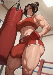 1futa 2025 abs ai_generated armpits ass avatar_the_last_airbender azula balls big_ass big_breasts black_hair boxing_gloves boxing_ring breasts breath bulge bulge_through_clothing bulge_under_clothes from_below futanari hair_up half-closed_eyes high_resolution highres indoors intersex lips looking_at_viewer low-angle_view muscular navel penis punching_bag self_upload shadyfox shorts smug solo solo_futa stable_diffusion standing steamy sweat sweatdrop sweating sweaty teeth testicles thick_thighs thighs toned yellow_eyes