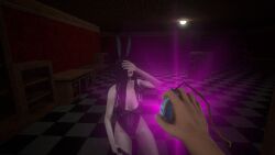 3d big_breasts breasts bunny_ears bunnysuit female ghost ghost_girl halls_of_the_pale_widow horror human knife krasue_games male medallion pov the_pale_widow thick_thighs video_games