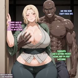 1girls ai_generated ass balls big_penis breasts cheating cheating_female cheating_wife cuckold dark-skinned_male dark_skin female gigantic_ass gigantic_breasts gundir huge_ass huge_breasts huge_cock interracial male muscular naruto netorare ntr penis saliva saliva_trail sex thick_ass thick_thighs tsunade veins voluptuous voluptuous_female