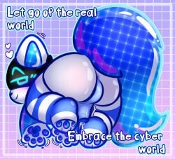 anthro ass backsack balls ballsack blush blush_lines bodily_fluids body_blush butt_blush clothing domestic_cat dripping felid feline felis foreskin genital_fluids genitals glistening glistening_butt glistening_ears glistening_pawpads hi_res humanoid_genitalia humanoid_penis leaking_precum legwear machine male mammal nude pattern_clothing pattern_legwear pattern_stockings pawpads paws pawse_(tuvandalist) penis precum precum_drip precum_on_penis presenting presenting_hindquarters rear_view robot robot_anthro screen screen_face solo solo_focus stockings striped_clothing striped_legwear striped_stockings stripes toeless_legwear tuvandalist uncircumcised