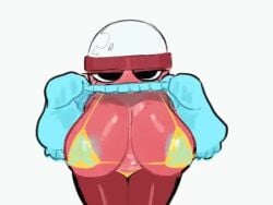1girls animated areola areola_slip areolae areolae_slip big_breasts bra breasts brialzebubbie dandy's_world dandys_world female gigi_(dandy's_world) grin huge_breasts shorter_than_10_seconds shortstack showing_breasts showing_off sweater tagme thick_thighs video