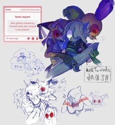 blot_(dandy's_world) dandy's_world looey_(dandy's_world) request twisted_looey_(dandy's_world) twisted_yatta_(dandy's_world) tyoutsuki yatta_(dandy's_world)