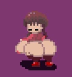 ass ass_focus big_ass big_breasts breasts cheekybee547 female madotsuki pixel_art sprite sprite_art sweater tagme twintails yume_nikki