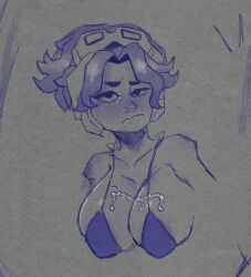 ambiguous_gender androgynous big_breasts bikini bikini_top breasts cum cum_on_body degui female female_only nipples nonbinary overwatch overwatch_2 tagme venture