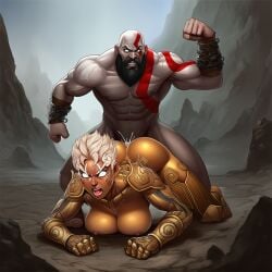 2025 ai_generated ass asura_(asura's_wrath) bald breasts cum cum_inside death_battle defeat_sex defeated female god_of_war huge_cock kratos large_breasts male mtf_transformation parody penis powerscaling rule_63 sex shitpost size_difference tagme wide_hips