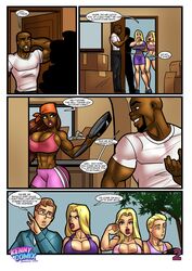 2milfs 3boys 3girls athletic_female bill_patterson bimbo blake_patterson blonde_hair comic curvy_female dark-skinned_female dark-skinned_male dark_skin english_text family female fit_female kennycomix large_breasts male meet_the_neighbors meet_the_neighbors_(comic) milf milfs molly_patterson mother_and_daughter muscular_male page_2 pam_patterson rabies-t-lagomorph racist_man shondra_simmons text tyrone_simmons wives