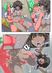 2futas ahe_gao anal anal_insertion anal_sex animal_ears animeflux anus areolae ass balls big_breasts big_penis black_hair blush breast_grab breasts clitoris comic cum cum_inside cum_while_penetrated cumshot dickgirl dickgirl/dickgirl erection frottage futa_on_futa futa_sans_balls futanari green_eyes green_hair grey_skin handsfree_ejaculation horn horsecock huge_cock indoors intersex long_hair looking_at_another lyren markings medium_breasts micori nipples open_mouth original penetration penis penises_touching pink_skin pussy sex short_hair sitting_on_lap size_difference spread_legs standing_sex surprised tail testicles tongue tongue_out vagina yellow_eyes