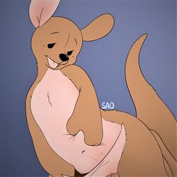 breasts disney kanga kangaroo living_plush mammal marsupial plushie simple_background smooth_skin winnie_the_pooh_(franchise)