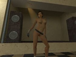 1girls 3d alyx_vance belt bottomless breasts female female_only fingerless_gloves garry's_mod genitals half-life half-life_2 headband human human_female human_only mostly_nude necklace nipples pl0x pussy socks topless