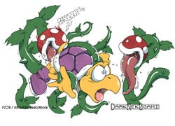 darknek0gami dendrophilia koopa koopa_troopa male_only mario_(series) nintendo piranha_plant smooth_skin