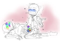 2018 2boys 2d artist_request blue_blush detached_legs error_sans_(fan_character) errortale eyes_closed humanoid ink_sans_(fan_character) male male_only rainbow_blush rainbow_tongue sans sanscest selfcest sex shirt skeletons socks sweating tagme tagme_(artist) undertale_(series) undertale_fanfiction