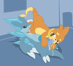 2018 2_fingers 2_toes 2boys 69_position alolan_sandslash argon_vile ball_grab bedroom_eyes belly big_hands black_eyes black_sclera blue_background blue_eyes blue_skin buizel claws cum cum_in_mouth cum_inside cum_on_chest cum_on_self cum_on_tail cum_on_testicles digital_media_(artwork) duo erection feet fellatio fins furry gay half-closed_eyes heart_tail humanoid_penis ice interspecies long_claws looking_at_partner looking_back lying male male_only multi_tail nintendo no_nipples nude on_back on_side oral orange_fur otter paws penis pixel_art pokémon_(species) pokemon pokemon_(species) pokemon_dppt pokemon_sm purple_penis saliva sandslash seductive spikes tail testicles thick_thighs video_games wide_hips yaoi