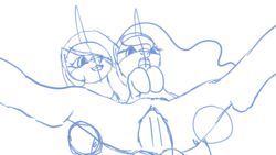 animated dickgirl duo equine erection fantasyblade feral friendship_is_magic horn intersex low_res mammal my_little_pony penis princess_celestia_(mlp) princess_luna_(mlp) sex simple_background sketch unfinished unicorn white_background