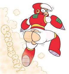 1boy ass backsack big_ass big_butt butt capcom crash_man drawful-s fart fart_cloud fart_fetish fat_ass fat_butt huge_ass huge_butt looking_at_viewer male male_only mega_man mega_man_2 ripped_pants robot robot_master simple_background solo text thick_ass thick_butt white_background