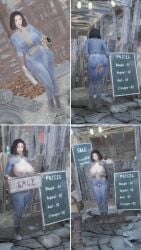 3d bethesda_softworks bomb_collar emotrashcan fallout female_focus implied_creampie semen_on_chest semen_on_clothes semen_on_lower_body sign signpost slave slave_collar slave_market slavegirl vault_dweller vault_suit