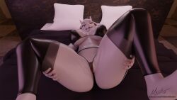 16:9 3d_(artwork) anthro bed bedroom big_breasts blender_(artwork) bra breasts clothing digital_media_(artwork) female furniture genitals hi_res hiddenmask18 leggings legwear lingerie mature_female panties solo spread_legs spreading text toriel translucent undertale_(series) underwear url vulva widescreen