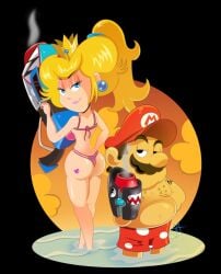 ajspillz bikini boxers butt gun mario mario_(series) mario_+_rabbids panties princess_peach tagme