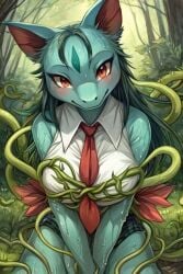 ai_generated ivysaur pokemon school_uniform skirt