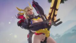 1girls 1other 3d 3d_animation android blonde_hair blue_eyes breasts from_behind magik_(illyana_rasputin) magik_(marvel_rivals) marvel marvel_rivals medium_breasts nipples partially_clothed_female sadwest soulsword sound sword tagme ultron ultron_(marvel_rivals) video