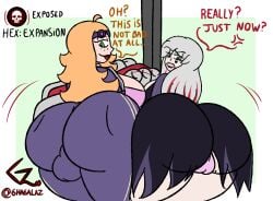 1futa 1girl1futa 1girls ass ass_expansion ass_focus ass_on_ass balls_under_clothes bending_over bent_over big_ass bulge dead_by_daylight dyed_hair expansion female freckles freckles_on_face futanari ghagalaz goggles goggles_on_head goth goth_girl goth_makeup gothic gothic_girl green_eyes hex huge_ass implied_expansion intersex mole mole_under_eye monze_(ghagalaz) oc orange_hair rouge_(ghagalaz) sable_ward sable_ward_(cosplay) silver_hair sisters sisters_(lore) text yui_kimura yui_kimura_(cosplay)