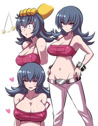 1girls ahe_gao alternate_breast_size anime_style breasts busty cleavage drool erect_nipples female heart heart-shaped_pupils human human_only hypno hypnosis hypnotized konno_tohiro large_breasts lowleg lowleg_pants mind_control navel nintendo nipple_bulge no_panties open_mouth pokeharlot pokemon pokemon_(species) sabrina_(pokemon) sabrina_(pokemon_hgss) smile sweat teenager voluptuous