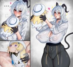 1futa big_breasts dildo_penetration futa_only futanari horns masturbating_futa masturbation phoebe_(wuthering_waves) seiteki_keiren wuthering_waves zani_(wuthering_waves)