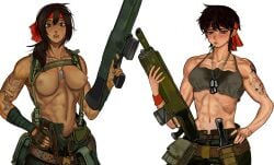 101ho 2girls abs catachan_jungle_fighters female imperial_guard looking_at_viewer military muscular muscular_female tagme topless warhammer_(franchise) warhammer_40k