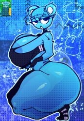 aged_up antropomorph bear bear_girl big_ass big_breasts big_butt black_bra black_eyes black_thong blue_background blue_fur confused cute furry furry_female huge_ass huge_breasts jacksito_(artist) jessedoodlez kneeling looking_at_viewer massive_ass massive_butt redesign render sexy sky_(sprunki) socks sprunki thick_ass thick_legs thick_thighs traced visible_areolae wide_hips