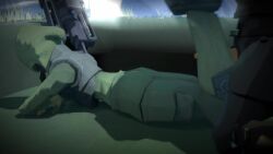 1boy 1girls 24fps 3d amateur_artist animated blender blender_(software) blender_eevee calves commando_(risk_of_rain) faceless_male fully_clothed gearbox_software gnightsound hopoo_games no_nudity no_sound pixelated railgunner_(risk_of_rain) risk_of_rain risk_of_rain_2 shinjob tagme uninterested video