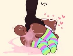 after_anal backsack cl0ckability cosmo_(dandy's_world) cum cum_expulsion cum_in_ass dandy's_world digital_media_(artwork) gaped_anus gay size_difference spread_anus stockings twisted_sprout_(dandy's_world)